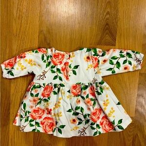 Baby fancy long sleeve dress / matching mittens